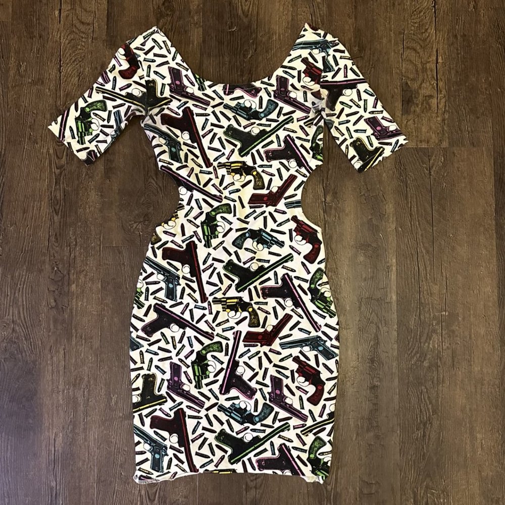 Vintage Betsey Johnson Gun Dress Size P Petite / Small